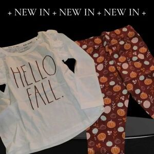 Rae Dunn girl pajamas HELLO FALL size 4